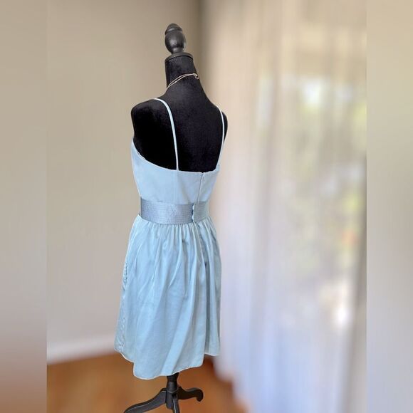 White by Vera Wang Short Strapless Bridesmaid Dress with Belt Mist Size 12 - Picture 8 of 16